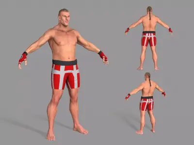 UFC Boxer Low-poly 3D model