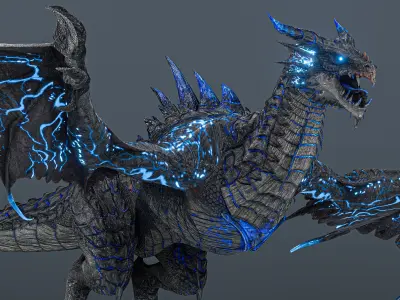 Thunderstorm dragon evo 2 - Rigged Low-poly 3D model