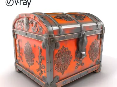Legendary Antique Treasure Chest model pack Low-poly 3D model
