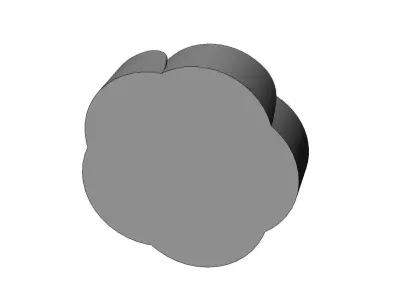 5 pedals rosette flower cake cupcake onlay relief 3D print model