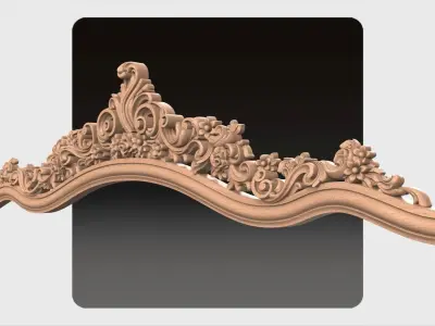 Carved decor ornament for cnc 34 3D model