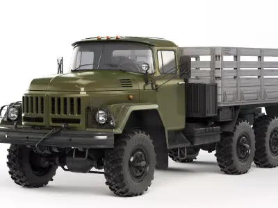 ZiL 131 flatbed body 1966 3D model