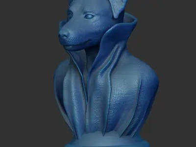 Jack Russell - with Cape Collar on Pedestal 3D print model