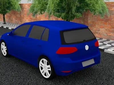 VW Golf 7  Low-poly 3D model