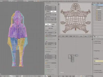 Goats goat in low polygons Low-poly 3D model