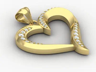 Heart pendant 02 3D print model