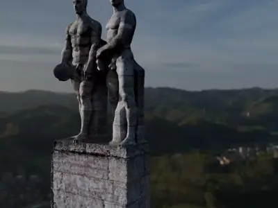 Berlin 1936 Olympic Games statues of perfect people ww2  3D model