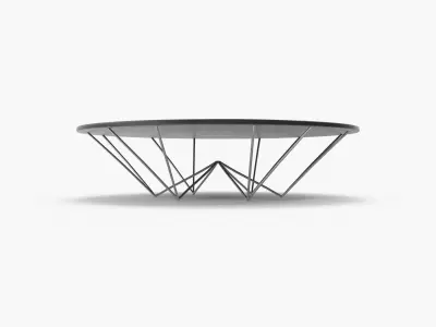 Table circle plastic and metall 3D model