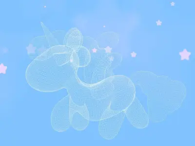 Stylized Unicorn  Pony 3d Model Rigged Low-poly 3D model