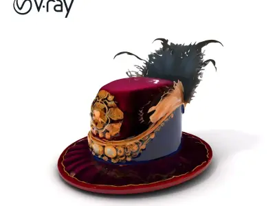 Historical Decorative Hat Model Pack with Embellishments and ... Low-poly 3D model