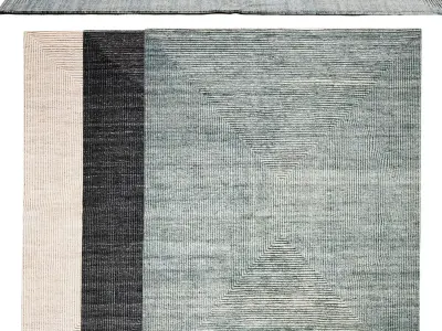 Rh Ellipse Hand-knotted Wool Rug Low Poly 3D model