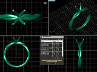 Twisted Rope Solitaire Engagement Ring Cushion 3D print model