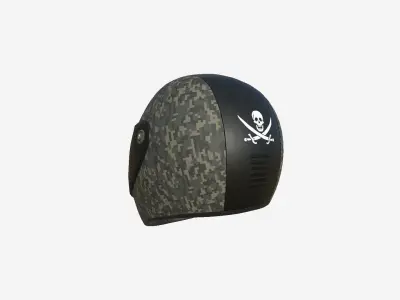 Motorcycle Helmet 08 Digital Camo - Character Fashion Design Low-poly 3D model