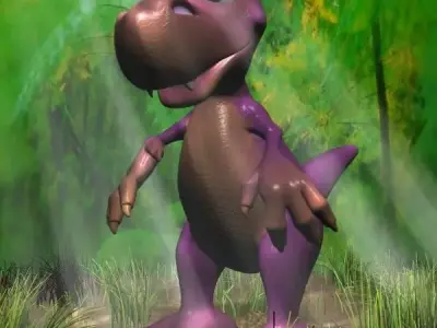 Young Cartoon Dinosaur RIGGED Low-poly 3D model