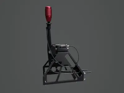 Short Shifter 01 - Variation A - Red Low-poly 3D model