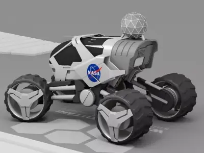 sci-fi planet explorer truck 3D model