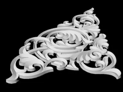 Central decor ornament for furniture 3D model 293
