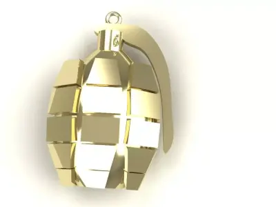 Grenade Pendant Gold Silver Platinum Luxury Jewelry 3D print model