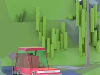 3D isometric wild garden desert city trees pack 3D model 3D model