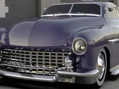 Custom coupe car 1949 Low-poly 3D model