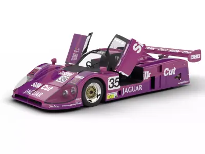 Jaguar XJR-9LM Le Mans Silk Cut Racing 1988 HQ 3d model 3D model