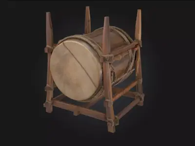 Medieval War Drum  The Beating Heart of Battlefield Command 3D model