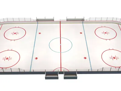 Ice Hockey Rink Low-poly 3D model