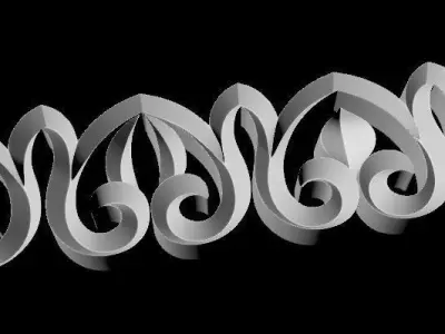 Central decor ornament for furniture 3D model 201