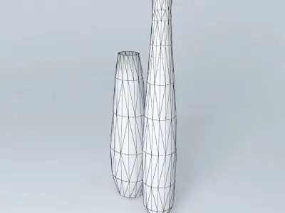 Pair of white vases Free 3D model