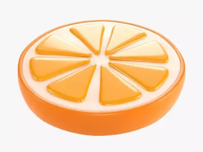 Orange slice stylized 02 3D model