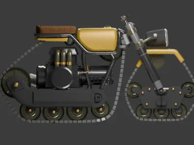 ski bike  Low-poly 3D model