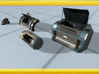 Sci-Fi Chest Pack Free low-poly 3D model