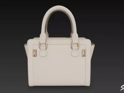 Ivory Structured Tote Bag Low-poly 3D model
