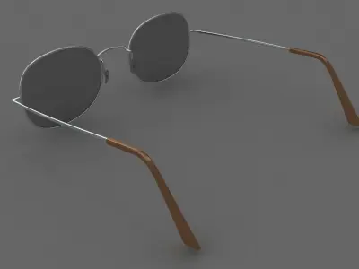 Glasses silver 3D model