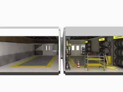 Car Service Garage 3D model