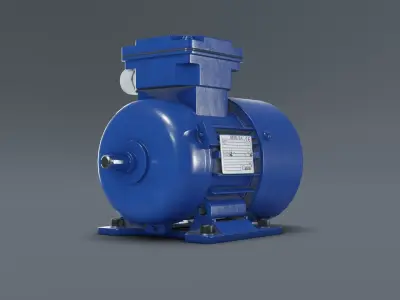 Electric motor Low-poly 3D model