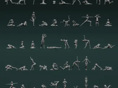 Yoga Woman Set04 3D model