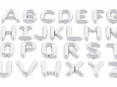 Balloon Alphabet Silver 3D model