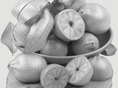 bowl of lemons 3D model