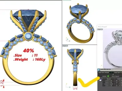 diamond ring wedding women 3D print model