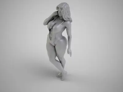 Undiscovered woman in gold bikini 3D print model