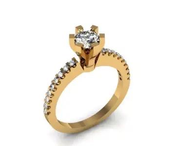solitaire ring 3D print model 30