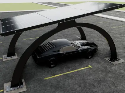 ARCHED TYPE MODERN CARPORT TYPE-3 3D model