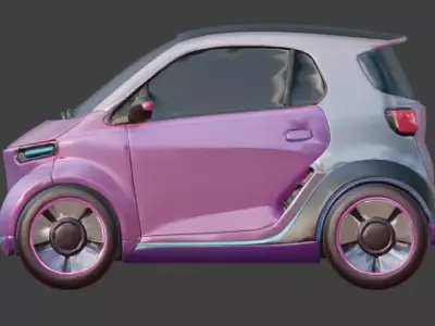Futuristic Smart City Car 3D Model Low-poly 3D model