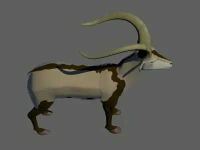 Pyrenean Ibex Low-poly 3D model
