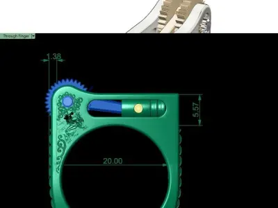 PISTONE FLORAL RING 3D print model