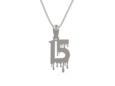 Model 1248 15 Bloody Terror Initial Number Pendant 3D print model
