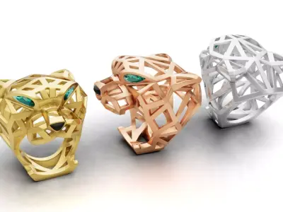 Panther Ring Skeleton 3D print model