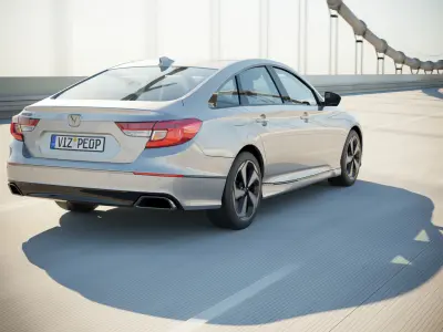 Luxury Japan silver sedan 3D model