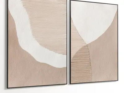 Plaster Two Photo Frame 85 Low-poly 3D model